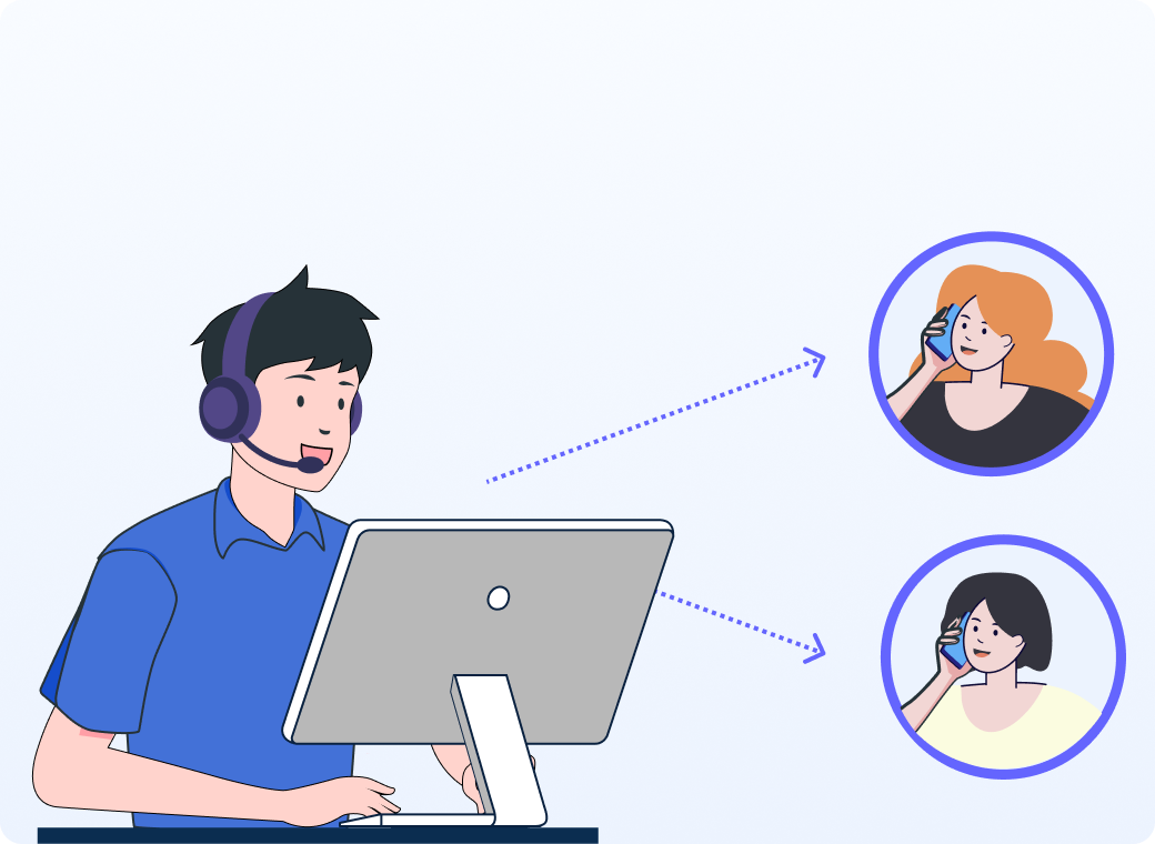 オペレーターが電話をするアウトバウンドコールセンター