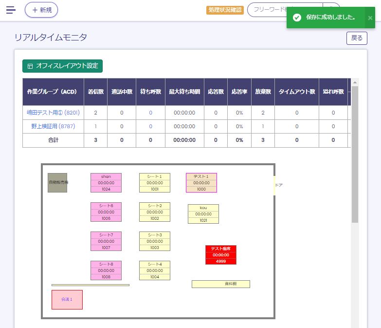 作成されたその他オブジェクトのレイアウト例