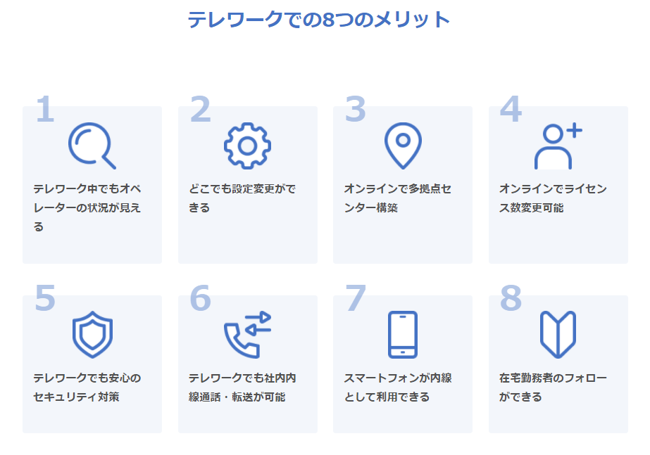 テレワークでの８つのメリット