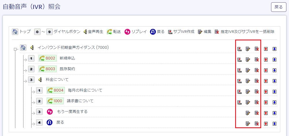 サブIVR アイコン説明