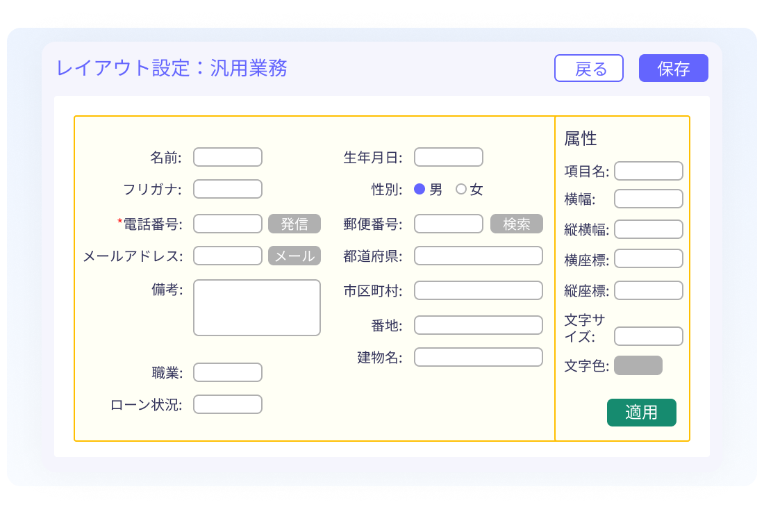 BlueBeanのオペレーター画面のカスタマイズで何ができるかを示すイラスト