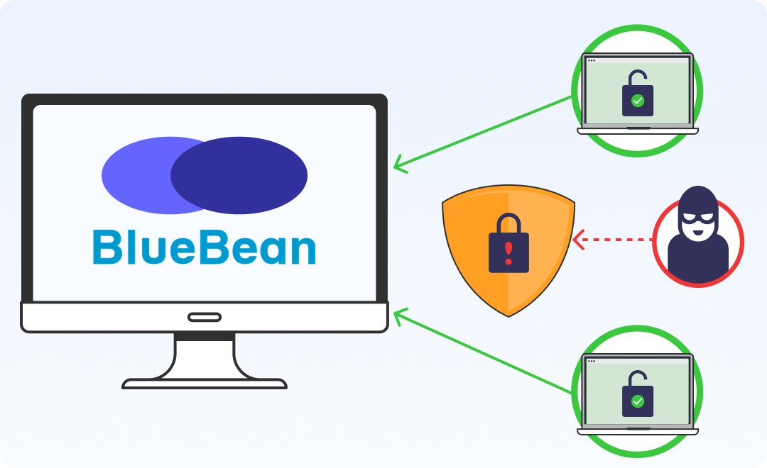 BlueBeanがIPアドレスによってアクセスのフィルタリングができる旨を示したイラスト