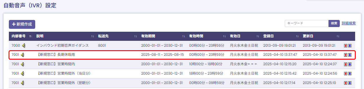 【BlueBeanFAQ】IVR一覧作成完了